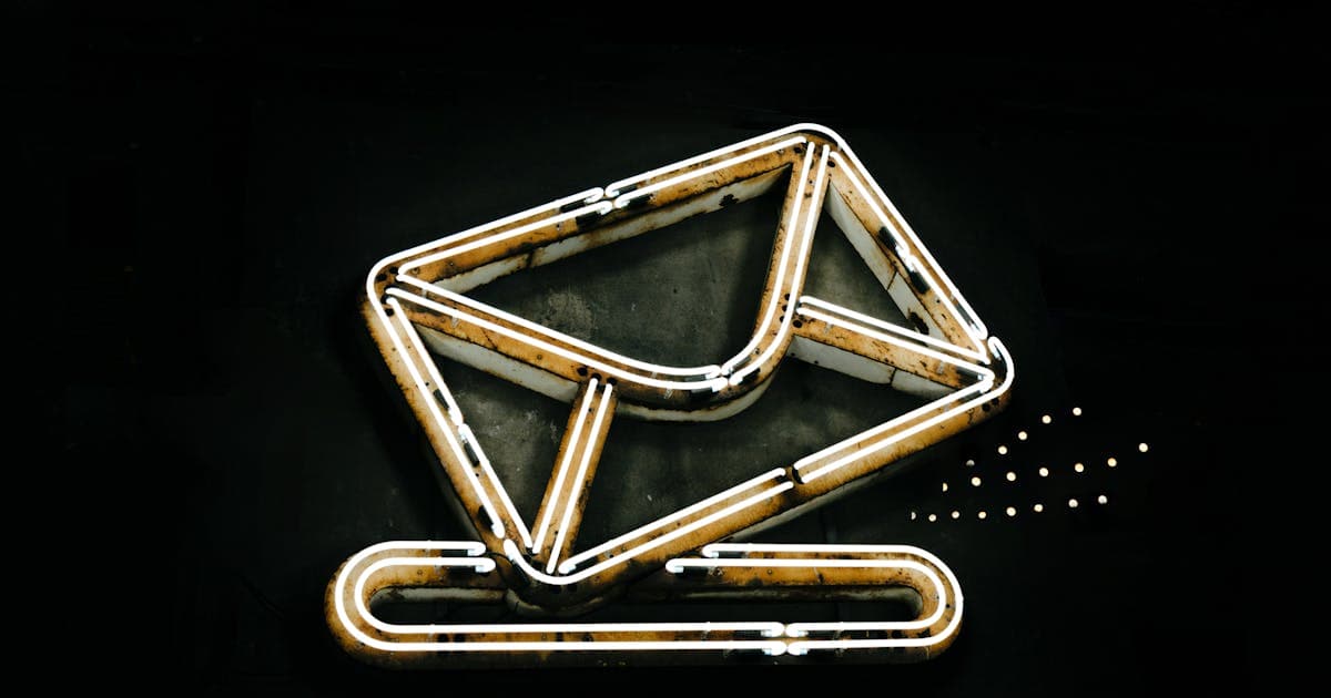 Neon envelope symbol representing email SPF authentication