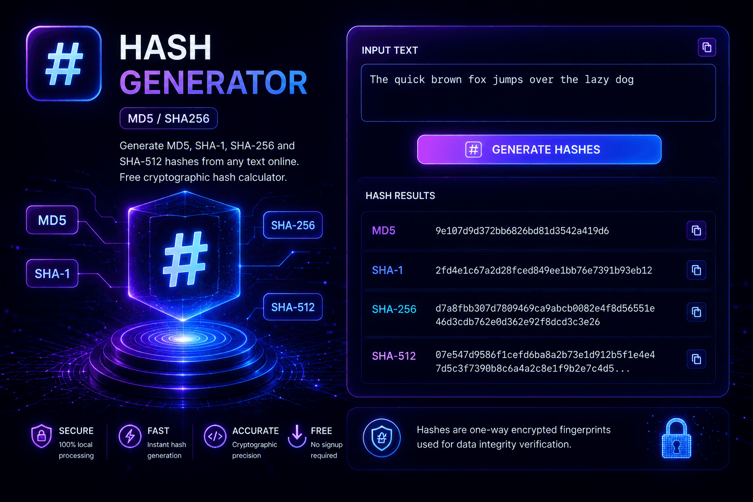 Hash Generator (MD5 / SHA256)